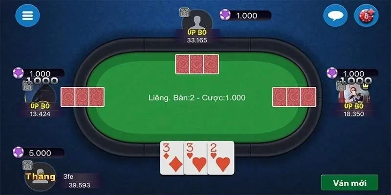 Cách xác định người thắng cược trong bài Liêng 3 cây