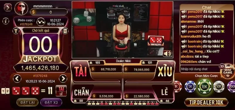 Đa dạng cửa cược tài xỉu live